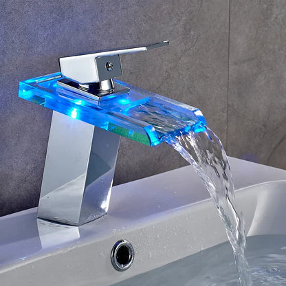 Luxury LED Stainless Steel Cascade Faucet