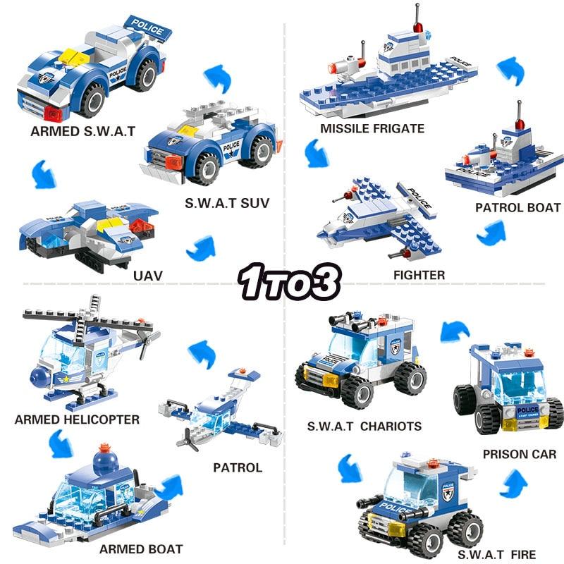 Ultimate Police Truck Building Block Playset For Boys