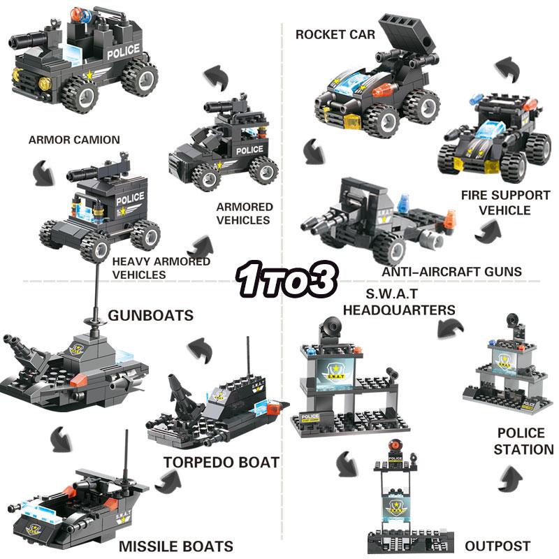 Ultimate Police Truck Building Block Playset For Boys