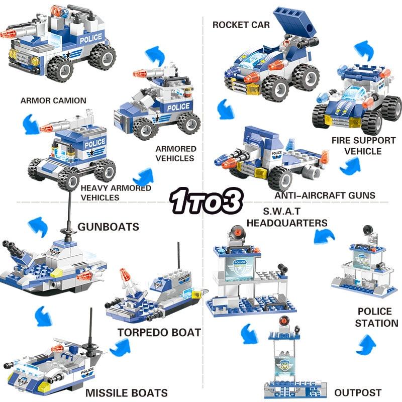 Ultimate Police Truck Building Block Playset For Boys