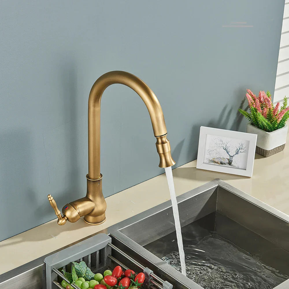 Classic Brass Kitchen Sink Faucet
