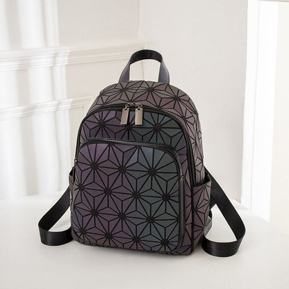 Colorful Glow Hologram School Backpack
