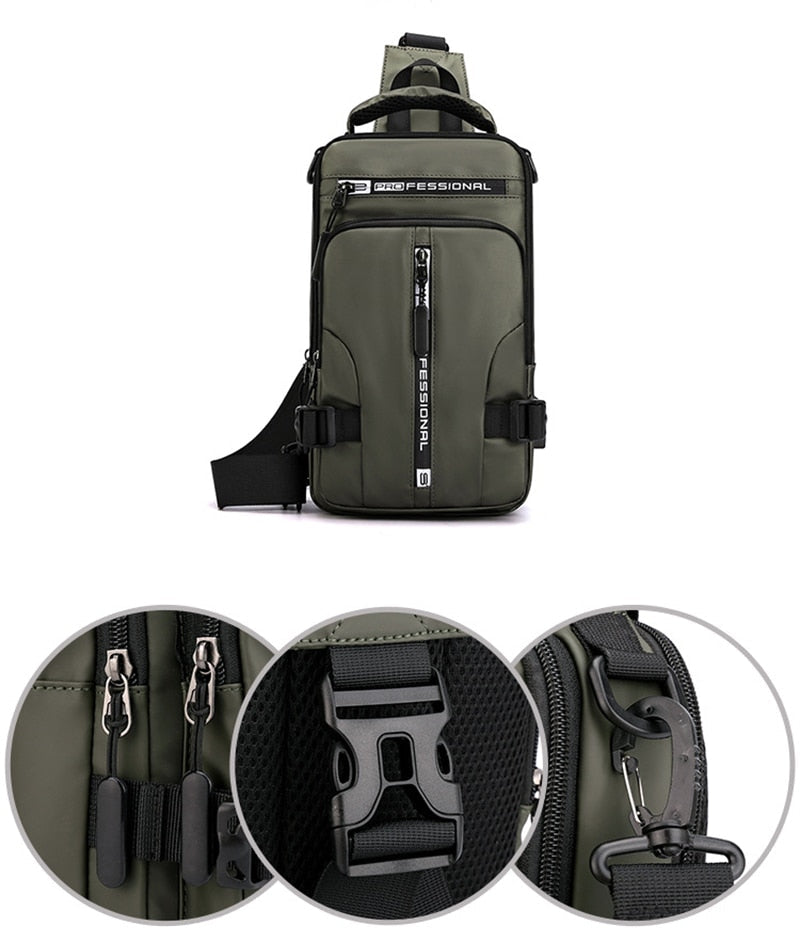 Waterproof Crossbody Purse with USB Charging & Multiple Pockets