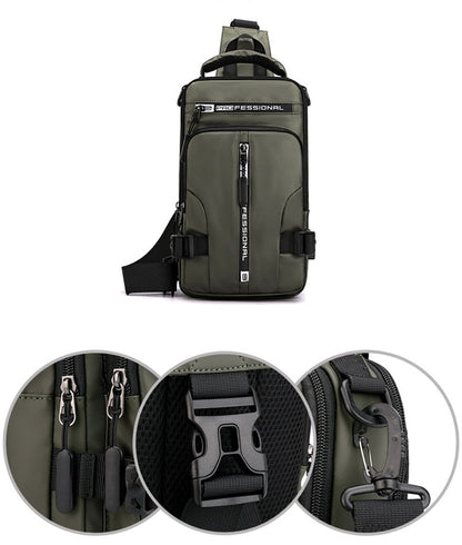 Waterproof Crossbody Purse with USB Charging & Multiple Pockets