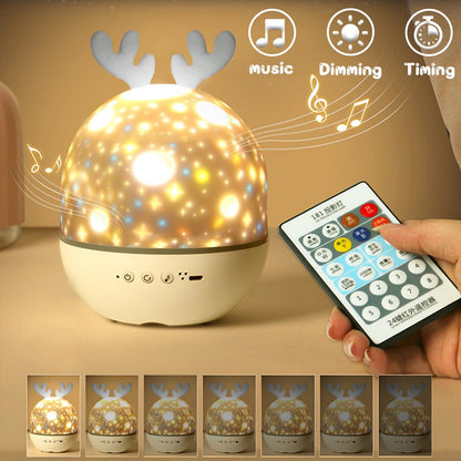 Colorful 360 Degree Deer LED Night Light Lamp