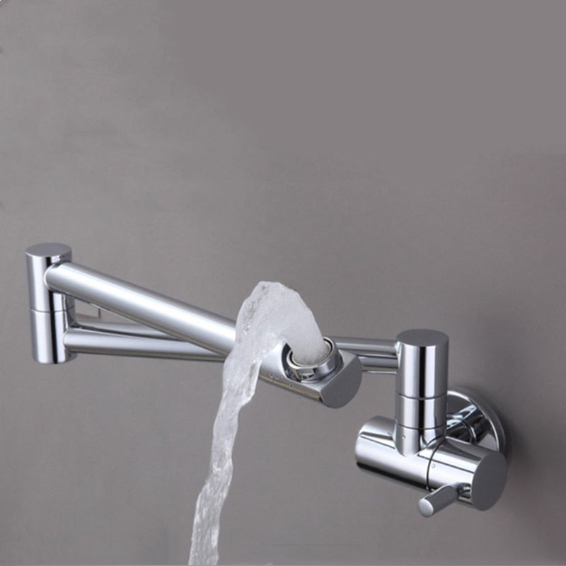 Space-Saving Foldable Chrome Kitchen Faucet