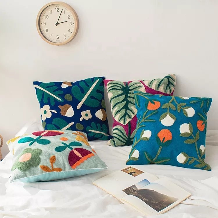 Natural Floral Throw Pillows