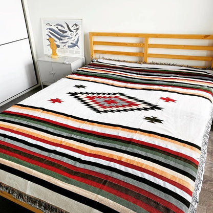 Rustic Orange Throw Sofa Blanket