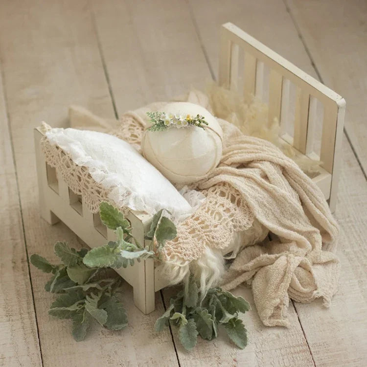 Rustic Wooden Baby Photo Bed