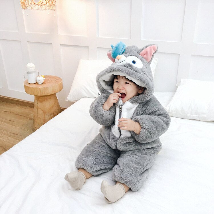Adorable Plush Animal Onesie Costume for Baby