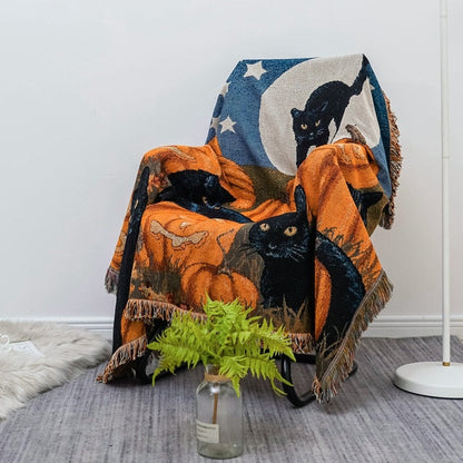 Rustic Orange Throw Sofa Blanket