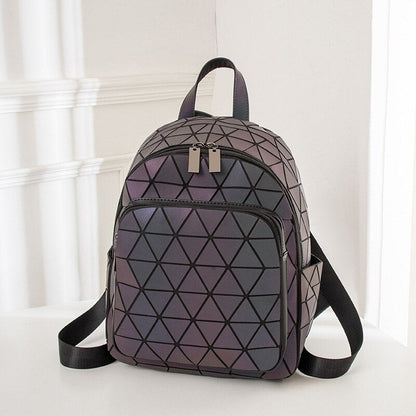 Colorful Glow Hologram School Backpack