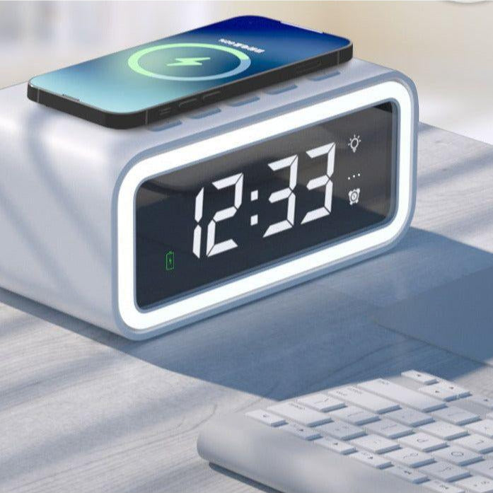 Compact Dual Alarm Clock with Fast Wireless Charging - Yeezlab