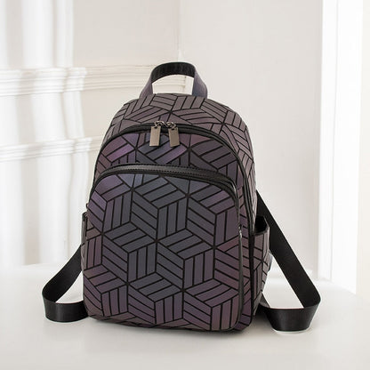 Colorful Glow Hologram School Backpack