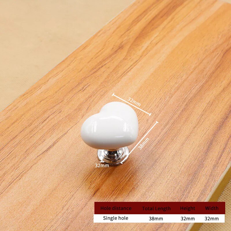 Stylish Ceramic Heart Door Knob