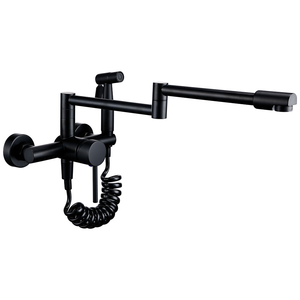 Yeezlab | Adjustable Kitchen Faucet with Retractable Spray – Brushed Steel Finish - Yeezlab