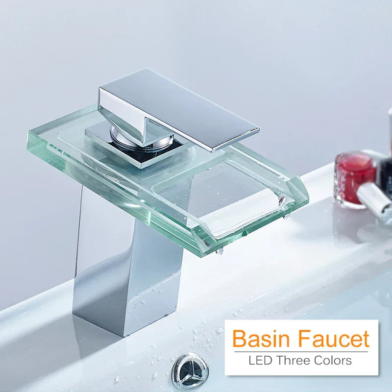 Luxury LED Stainless Steel Cascade Faucet