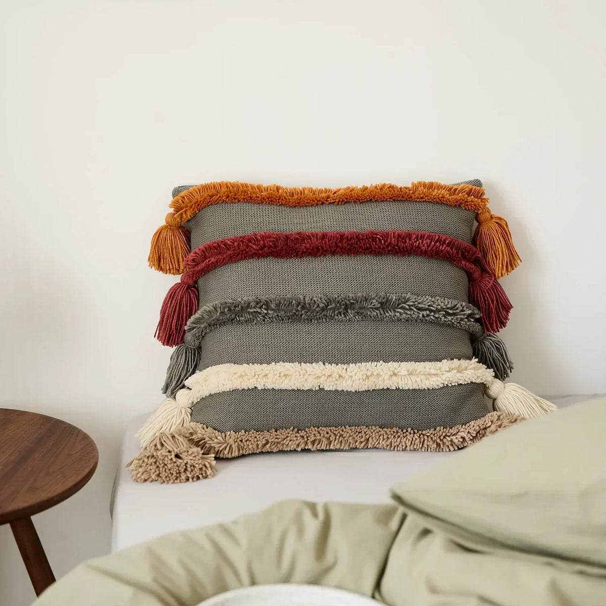 Colorful Striped Velvet Pillow Cover - Yeezlab