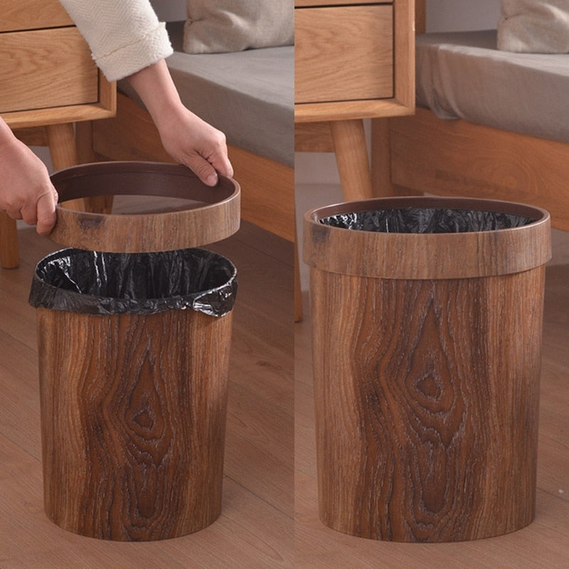 Vintage Style Wooden Waste Basket