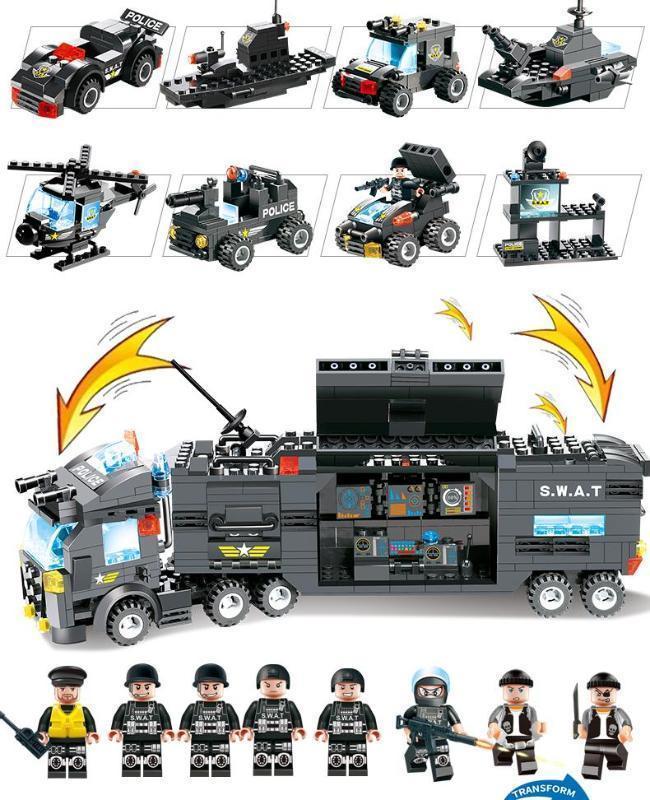 Ultimate Police Truck Building Block Playset For Boys