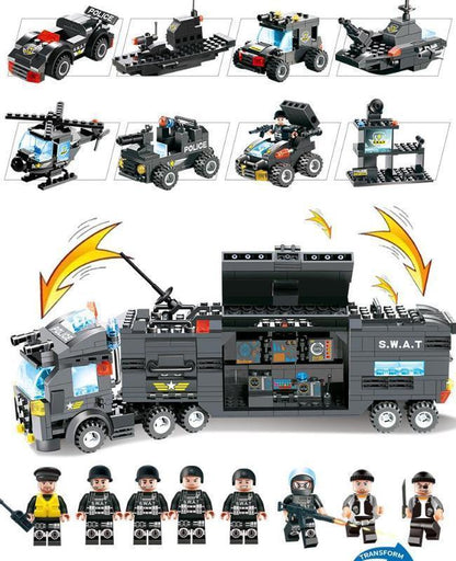Ultimate Police Truck Building Block Playset For Boys
