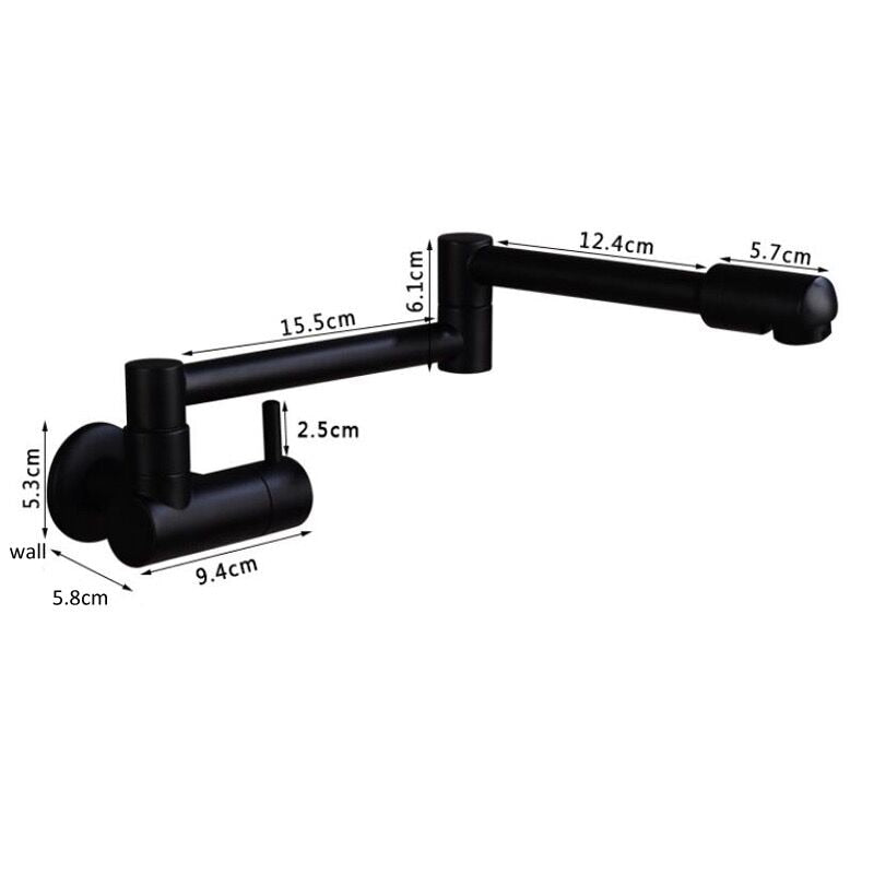Space-Saving Foldable Chrome Kitchen Faucet