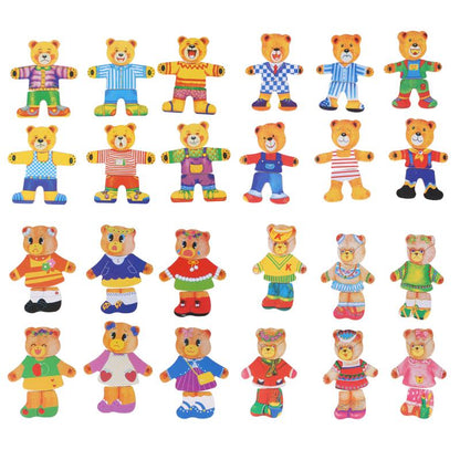 Fun Wooden Dress Up Bear Puzzle Toy
