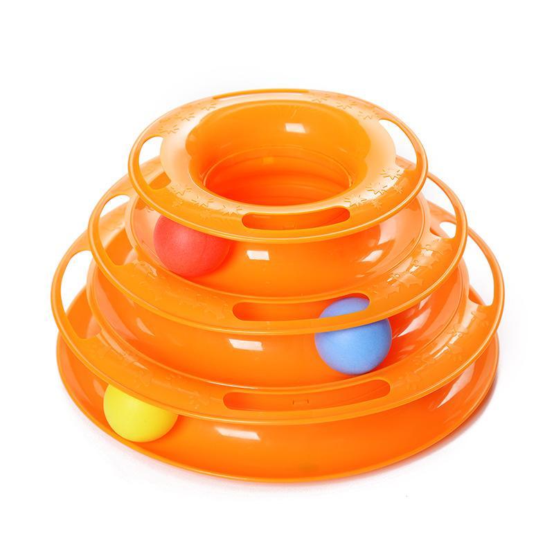 Interactive 3-Level Tower Cat Track Toy