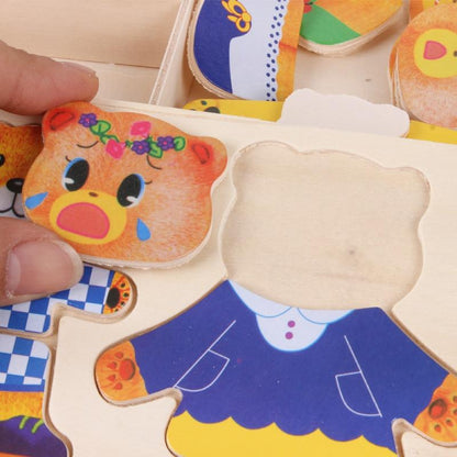 Fun Wooden Dress Up Bear Puzzle Toy