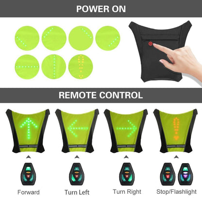 Visible LED Safety Vest for Cyclists Waterproof Reflective Jacket