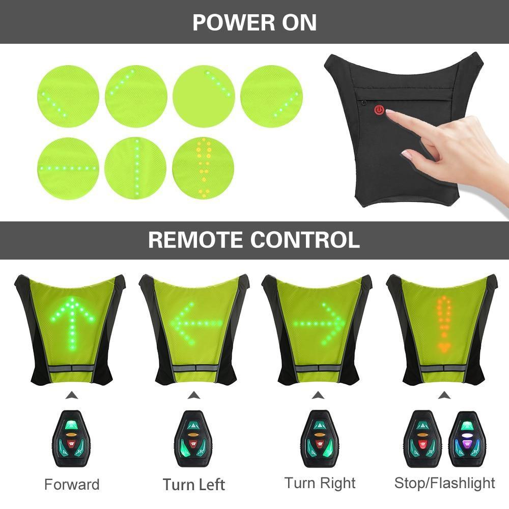 Visible Night Cycling LED Safety Vest Waterproof Reflective