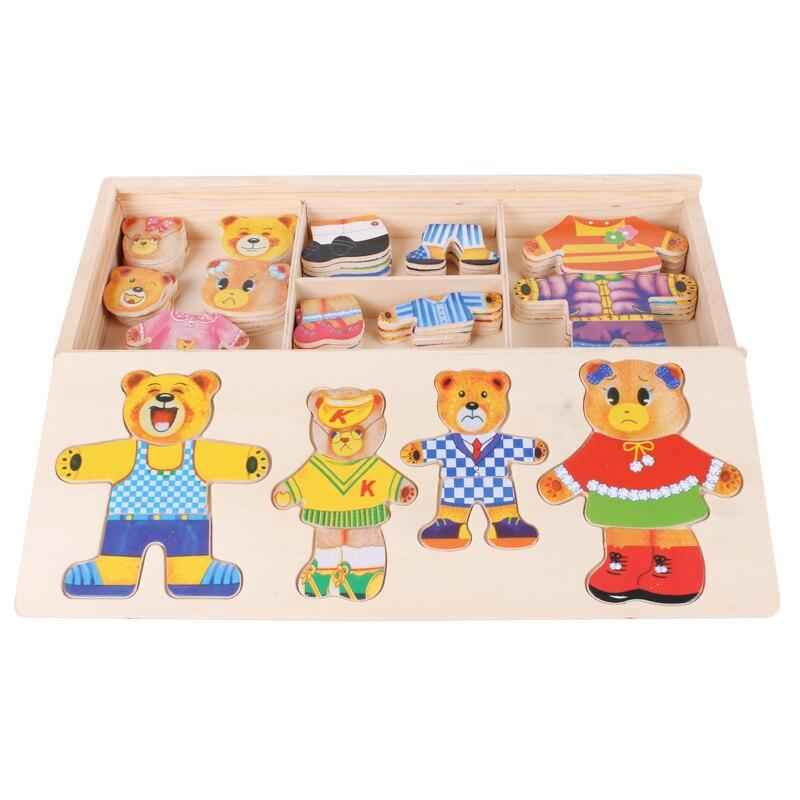 Fun Wooden Dress Up Bear Puzzle Toy - Yeezlab