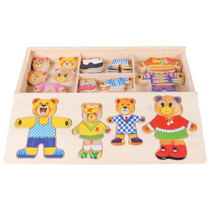 Fun Wooden Dress Up Bear Puzzle Toy - Yeezlab