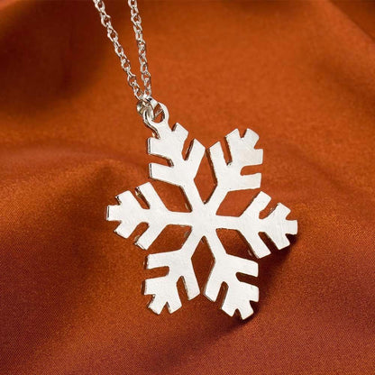 Sparkly Crystal Snowflake Pendant Necklace Chain Long