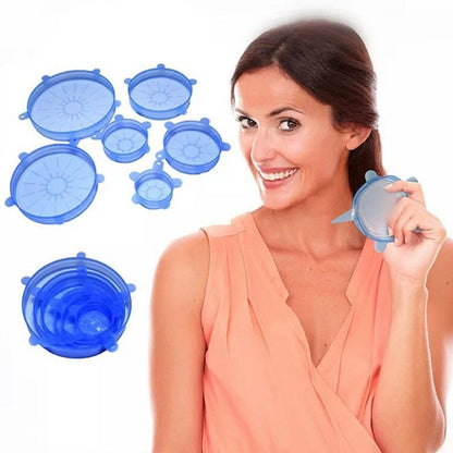 Flexible Silicone Bowl Covers 6 Pack Universal Fit Lids