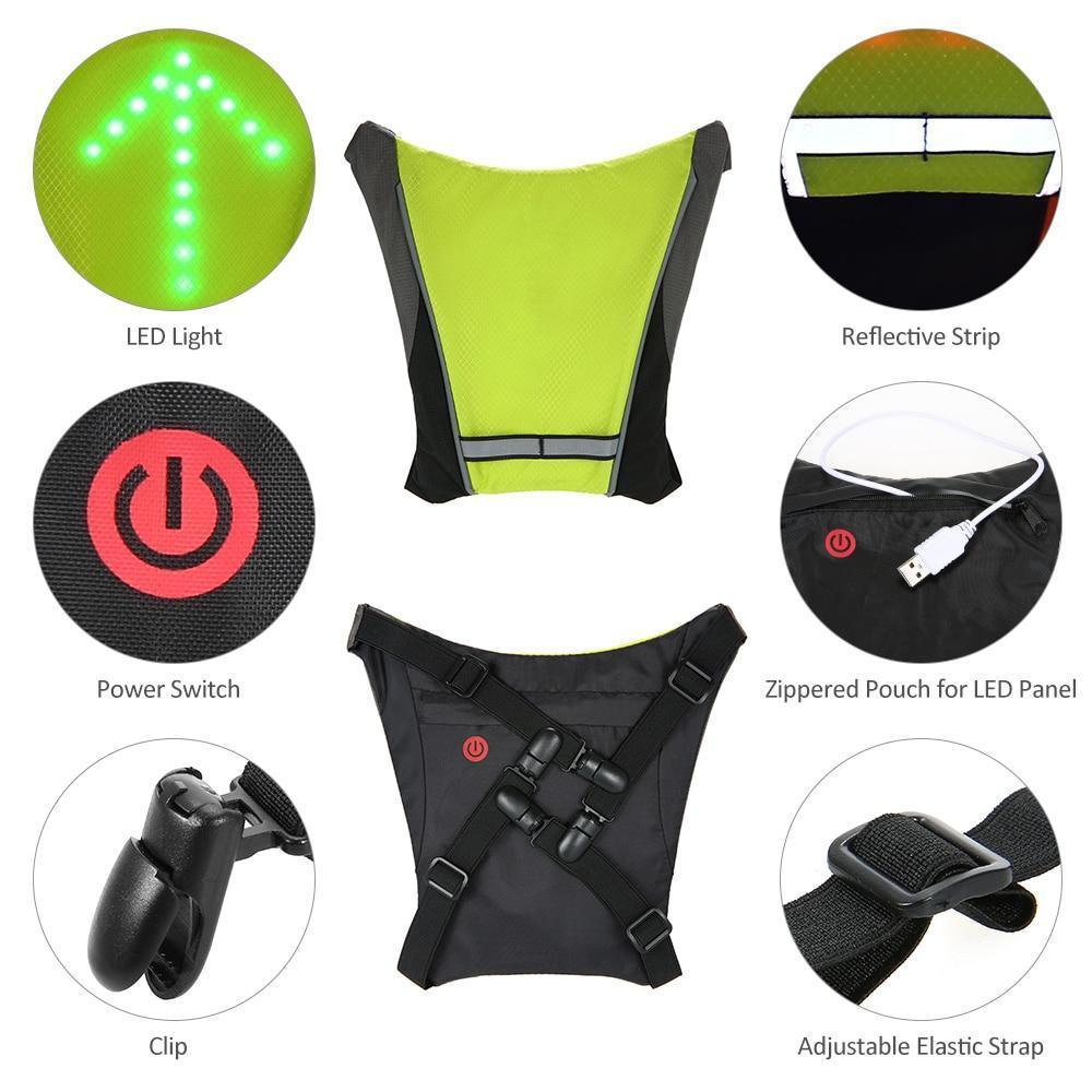 Visible Night Cycling LED Safety Vest Waterproof Reflective