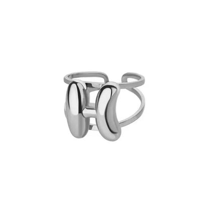 Personalized Open Circle Letter Initial Ring