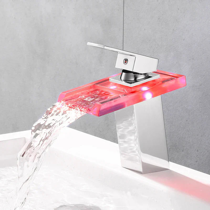 Luxury LED Stainless Steel Cascade Faucet