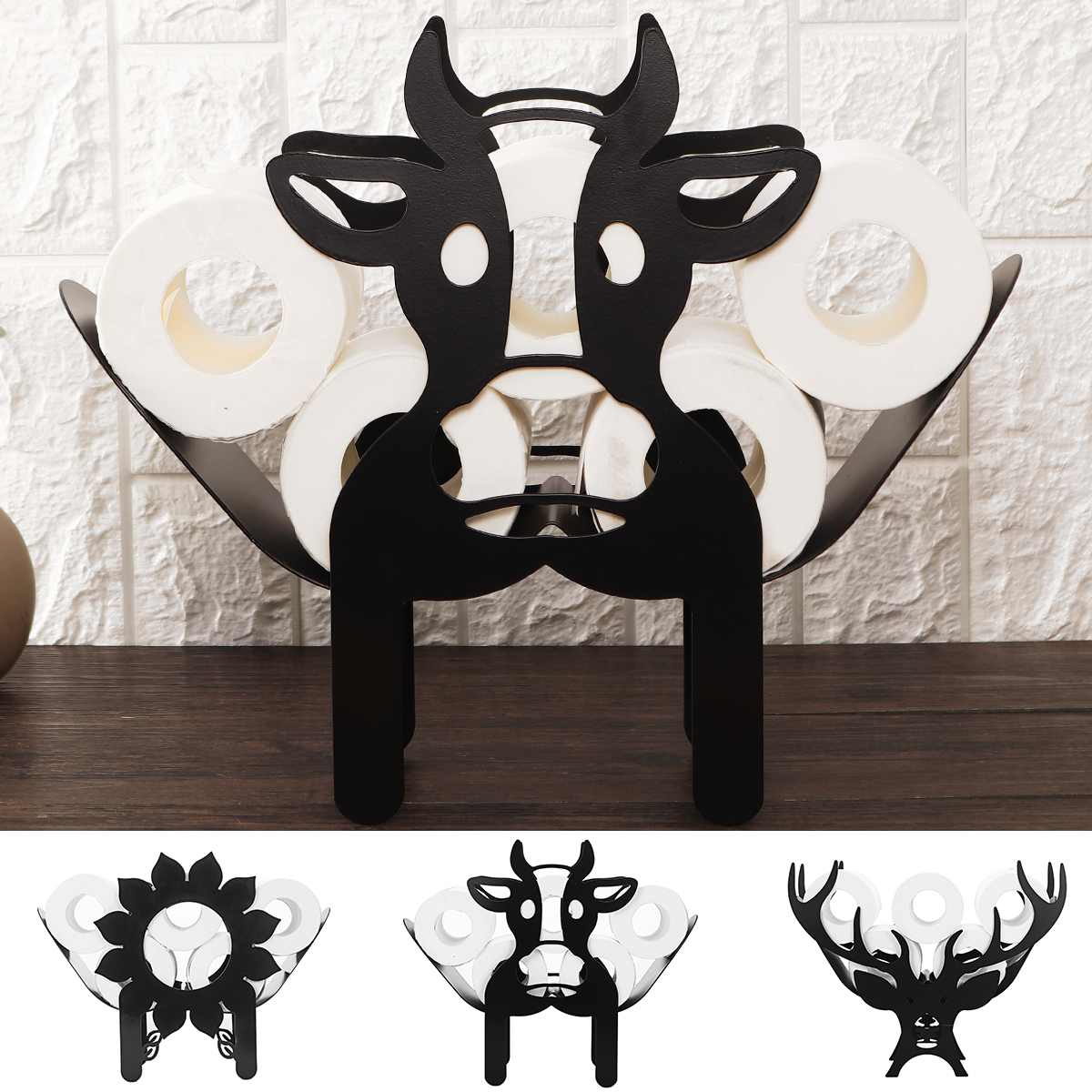 Iron Animal Design Toilet Paper Holder Stand - Yeezlab