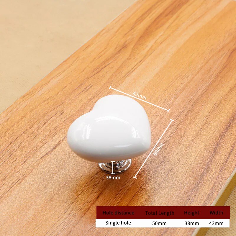 Stylish Ceramic Heart Door Knob