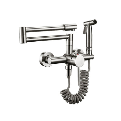 Yeezlab | Adjustable Kitchen Faucet with Retractable Spray – Brushed Steel Finish