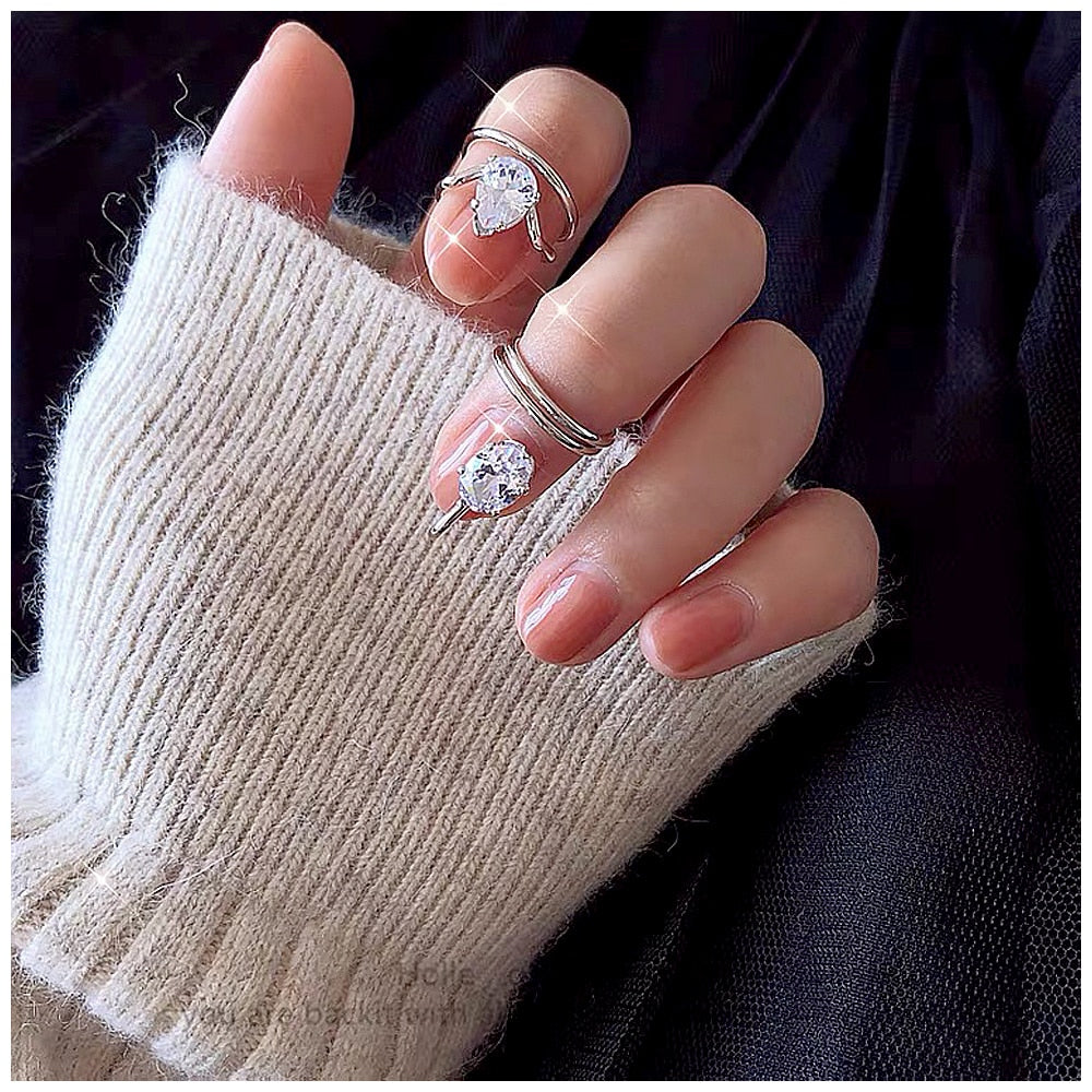 Edgy Metal Stackable Thin Ring Set