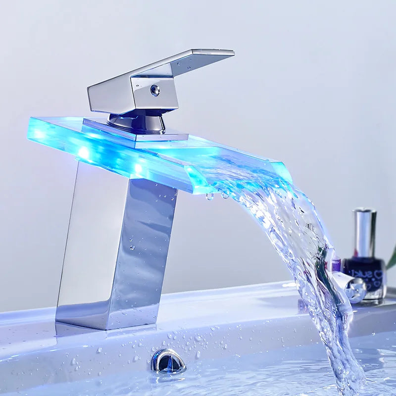 Luxury LED Stainless Steel Cascade Faucet