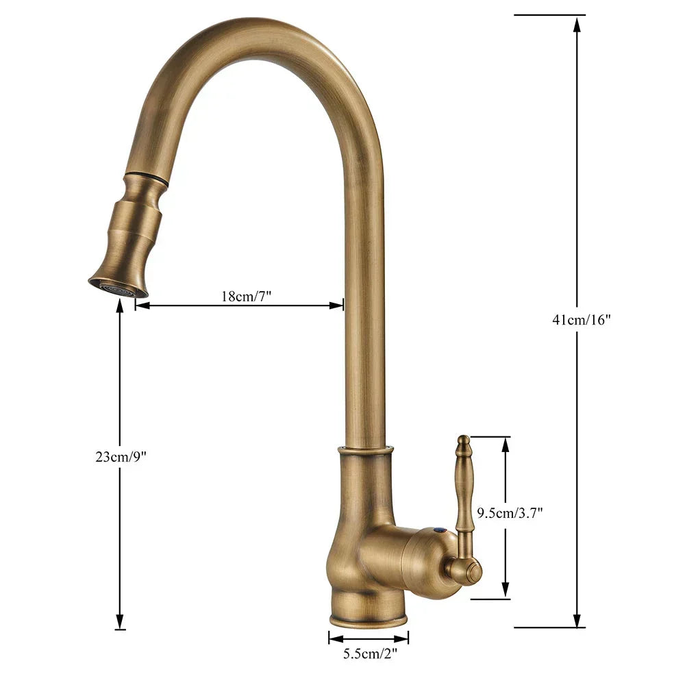 Classic Brass Kitchen Sink Faucet