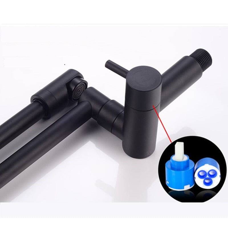 Space-Saving Foldable Chrome Kitchen Faucet