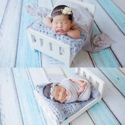 Rustic Wooden Baby Photo Bed