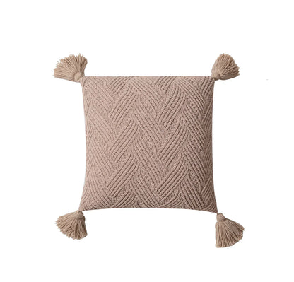 Soft Plush Pillow Cover with Fuzzy Pom Poms - Yeezlab