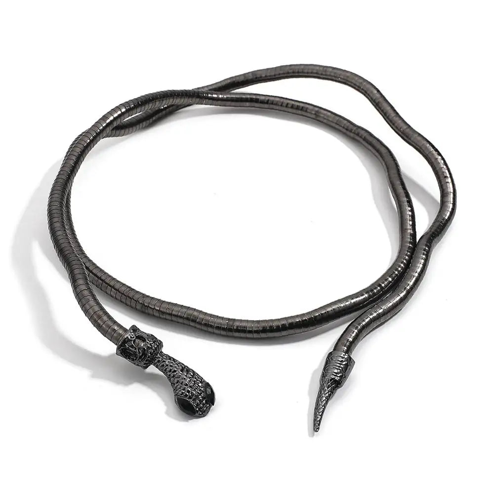 Edgy Snake Chain Double Layer Necklace