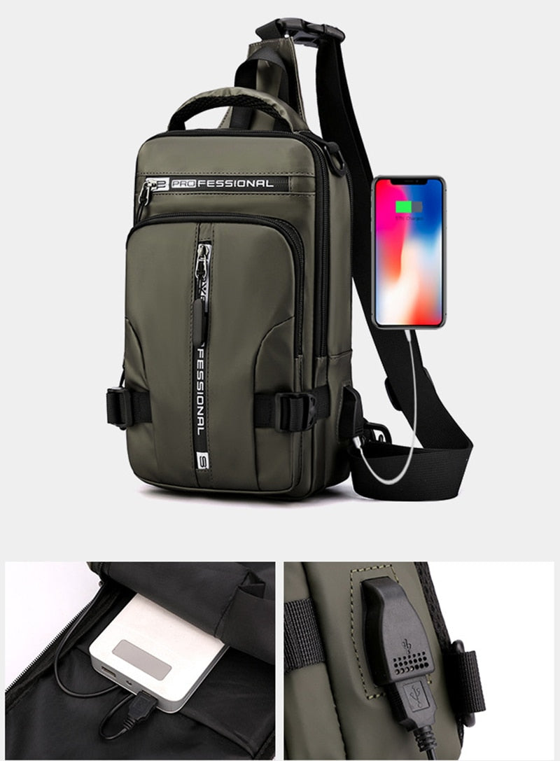 Waterproof Crossbody Purse with USB Charging & Multiple Pockets