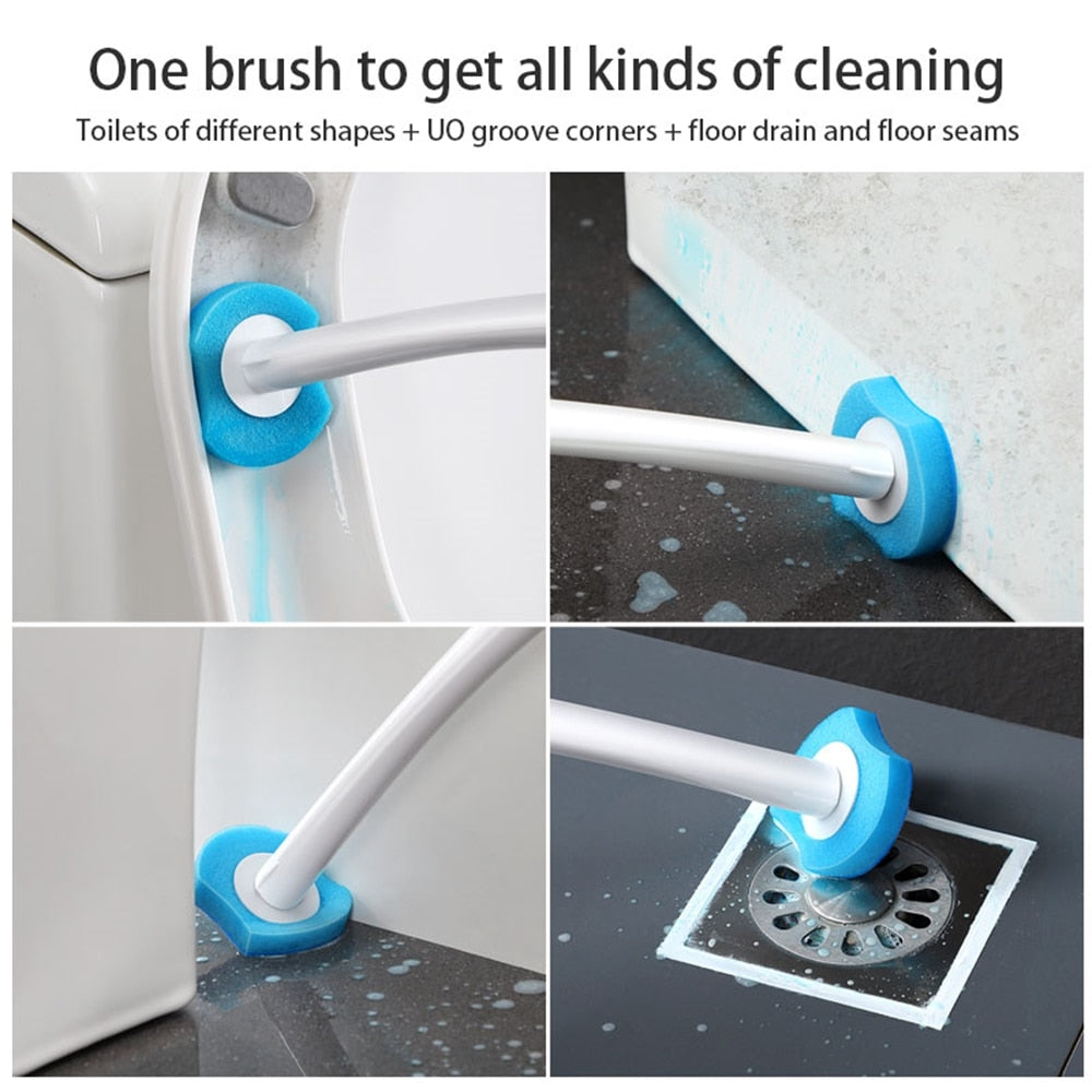 Extended Reach Bathroom Toilet Brush Set